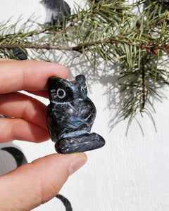 Blue Kyanite Owl Carving