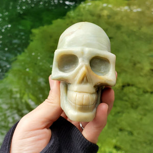 Caribbean Calcite Skull Carving