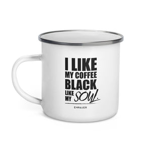 "I Like My Coffee Black" Enamel Mug