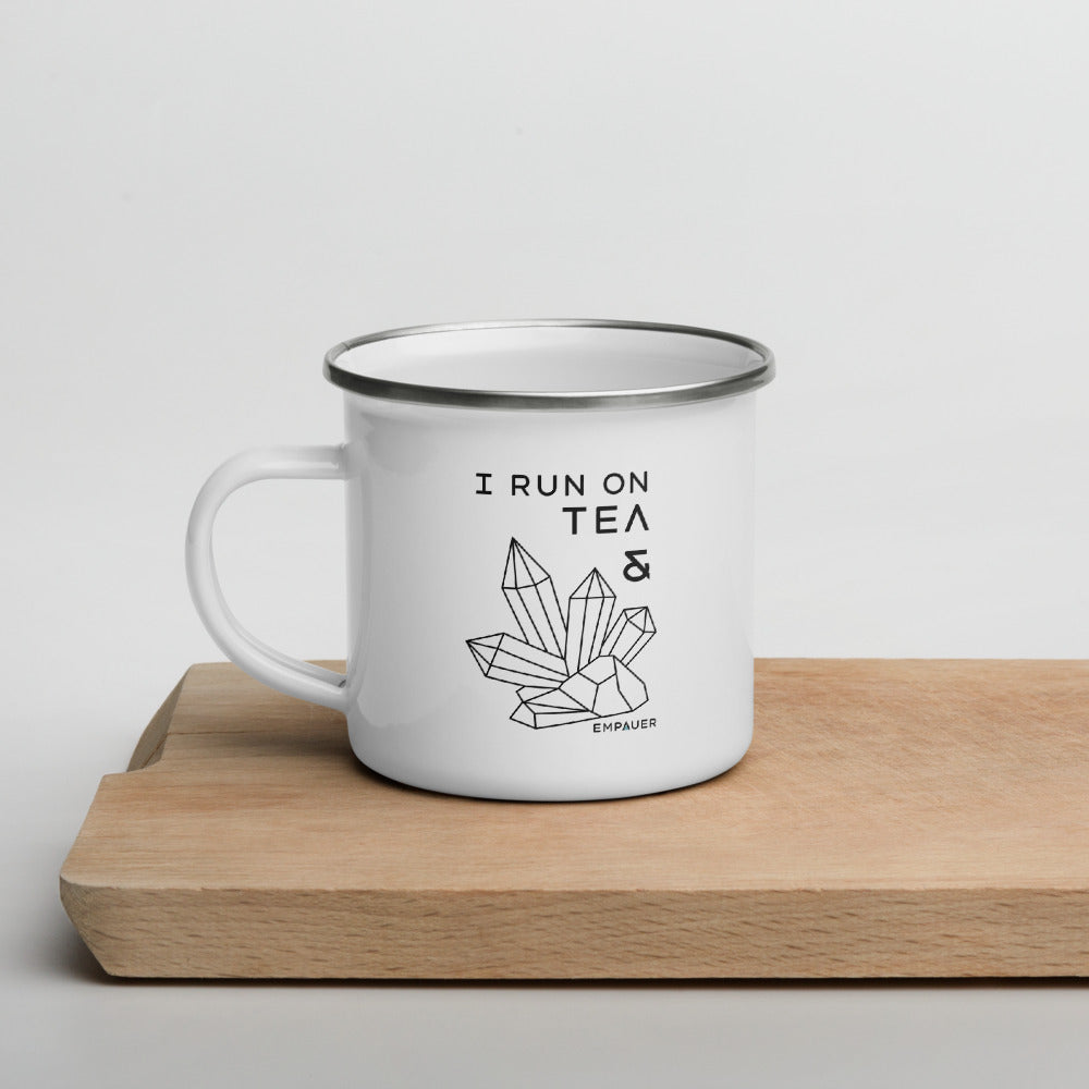 "Tea and Crystals" Enamel Mug
