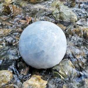 Large High Quality Blue Calcite Sphere