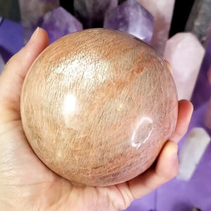 Large High Grade Peach Moonstone Sphere