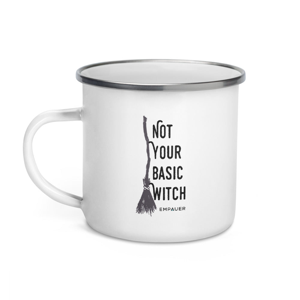 "Not Your Basic Witch" Enamel Mug