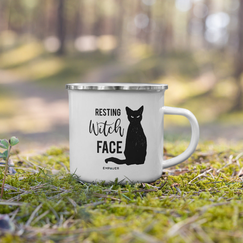 "Resting Witch Face" Enamel Mug