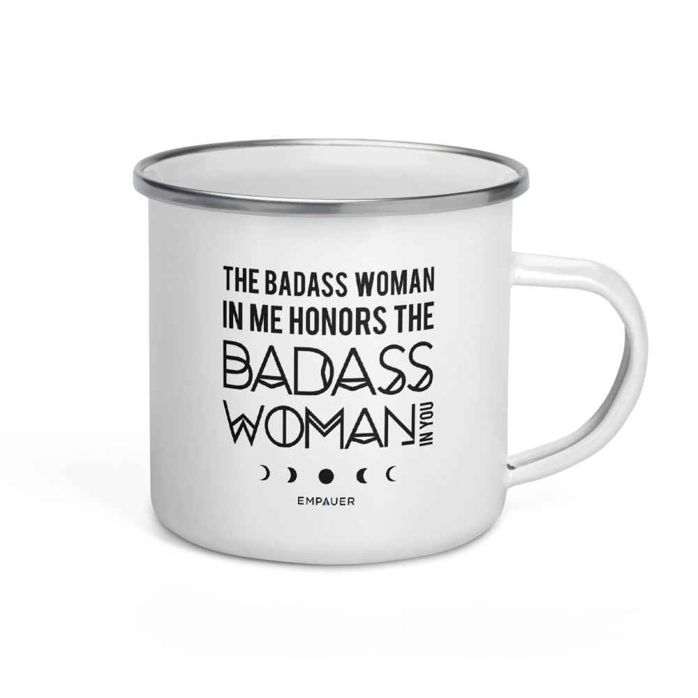 "Badass Woman" Enamel Mug