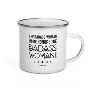 "Badass Woman" Enamel Mug