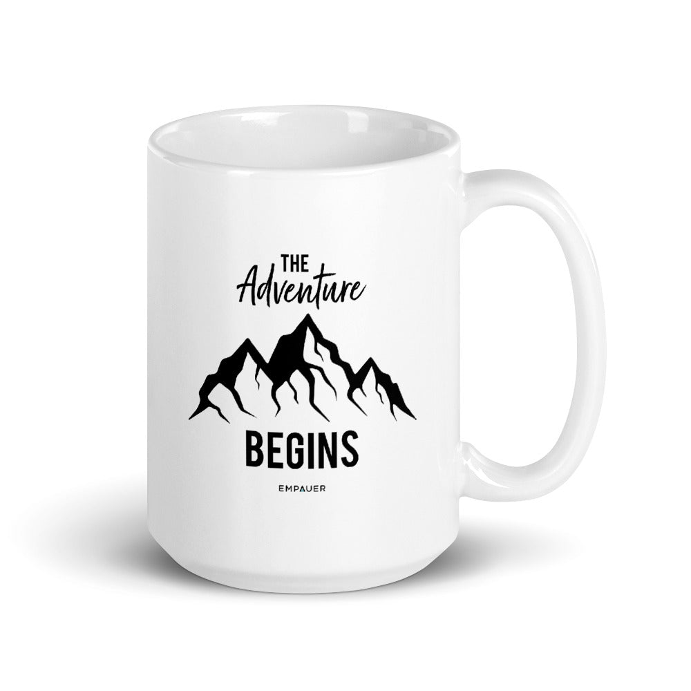 "The Adventure Begins" Coffee Mug